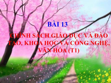 Bài giảng GDCD 11 - Bài 13: Chính sách giáo dục và đào tạo, khoa học và công nghệ, văn hóa (Tiết 1)
