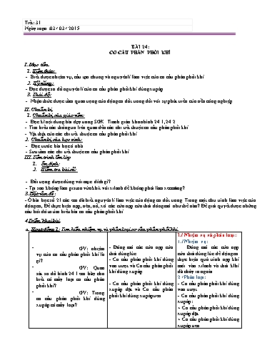 Giáo án Công nghệ 11 - Bài 24: Cơ cấu phân phối khí