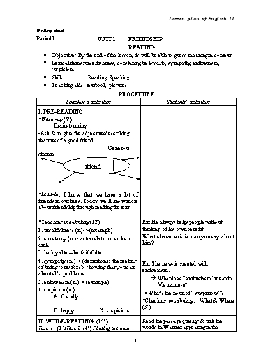 Giáo án Tiếng Anh 11 cơ bản