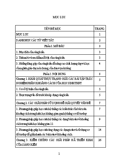 Sáng kiến kinh nghiệm Phương pháp giải bài tập trắc nghiệm phần khoảng cách trong chương trình hình học không gian lớp 11